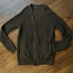 American Apparel Chunky Knit Cardigan Brown Small